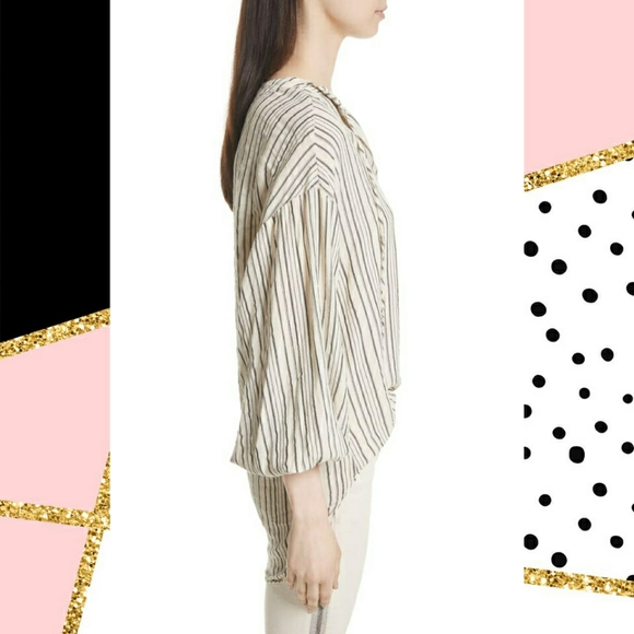 Free People Striped Tunic Off White and Dark Grey - Picture 12 of 14